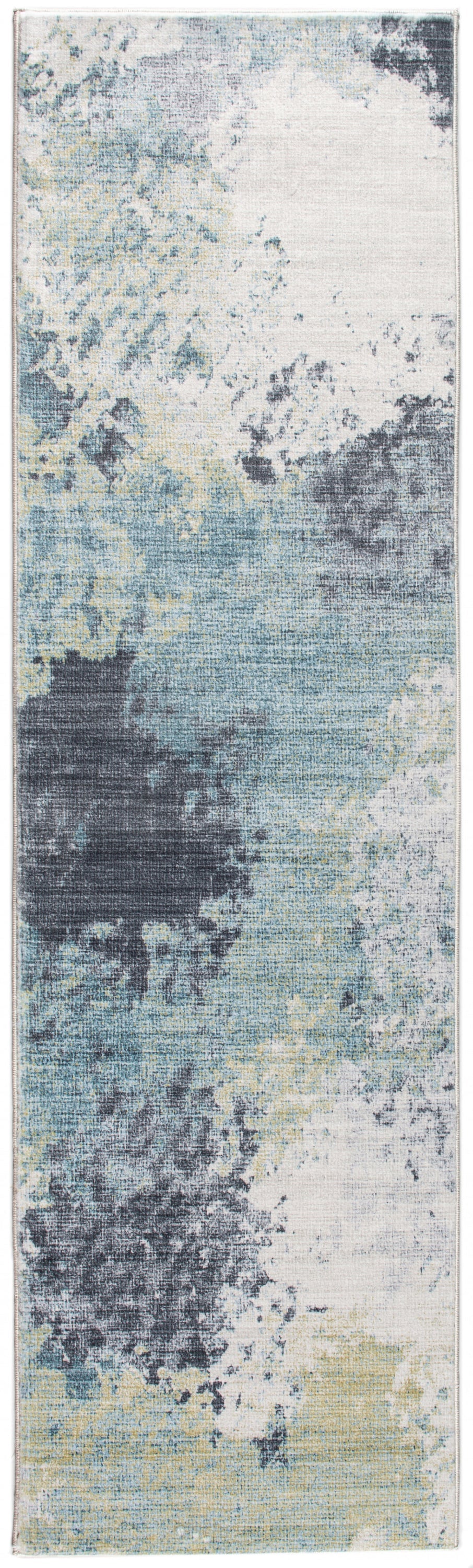 6' X 9' Blue and Ivory Abstract Area Rug