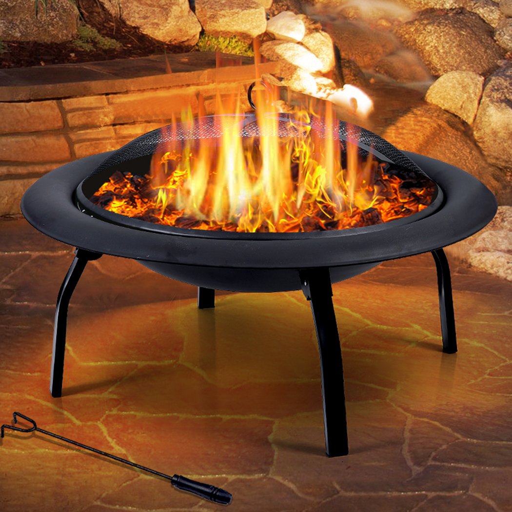 22" Portable Outdoor Fire Pit BBQ Grail Camping Garden Patio Heater