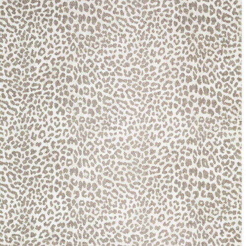2' X 8' Beige and Cream Leopard Print Shag Handmade Non Skid Runner