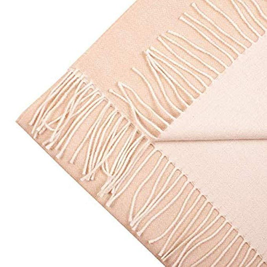 Alpaca wool light beige double sided scarf