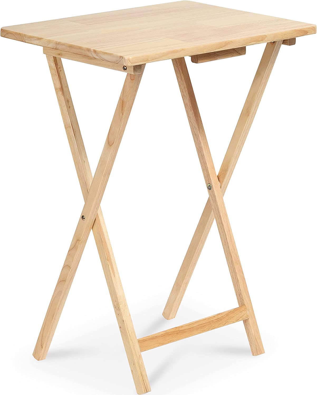 VIKUS Natural Wood Folding TV Tray & Snack Table