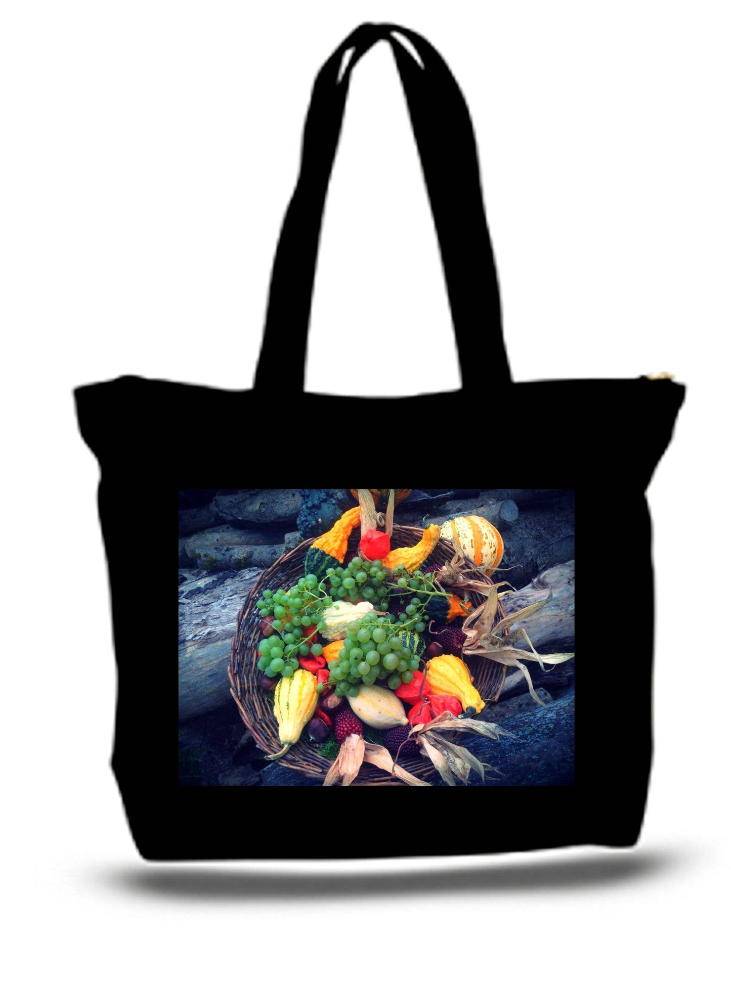 Fruits And Vegetables Large Tote New Zipper Bag