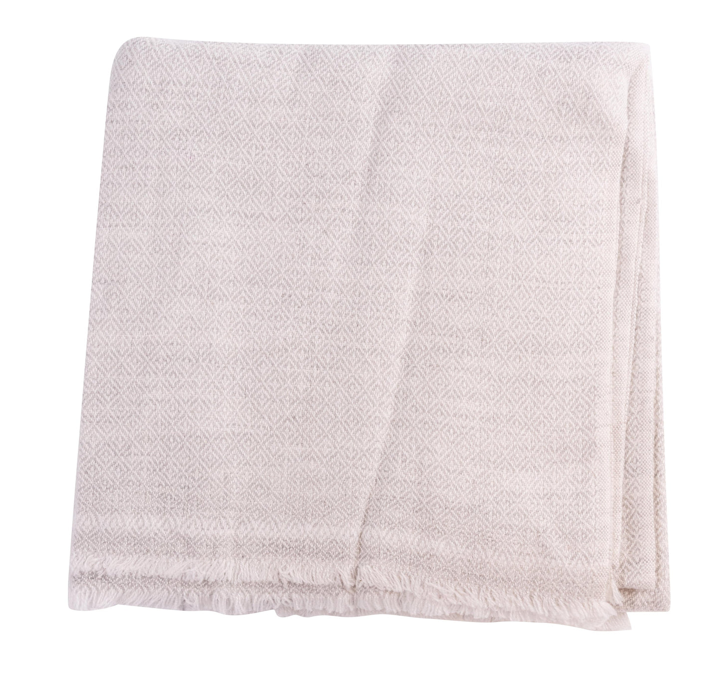 Kaschmirdecke hellgrau mit Karomuster/ kariert