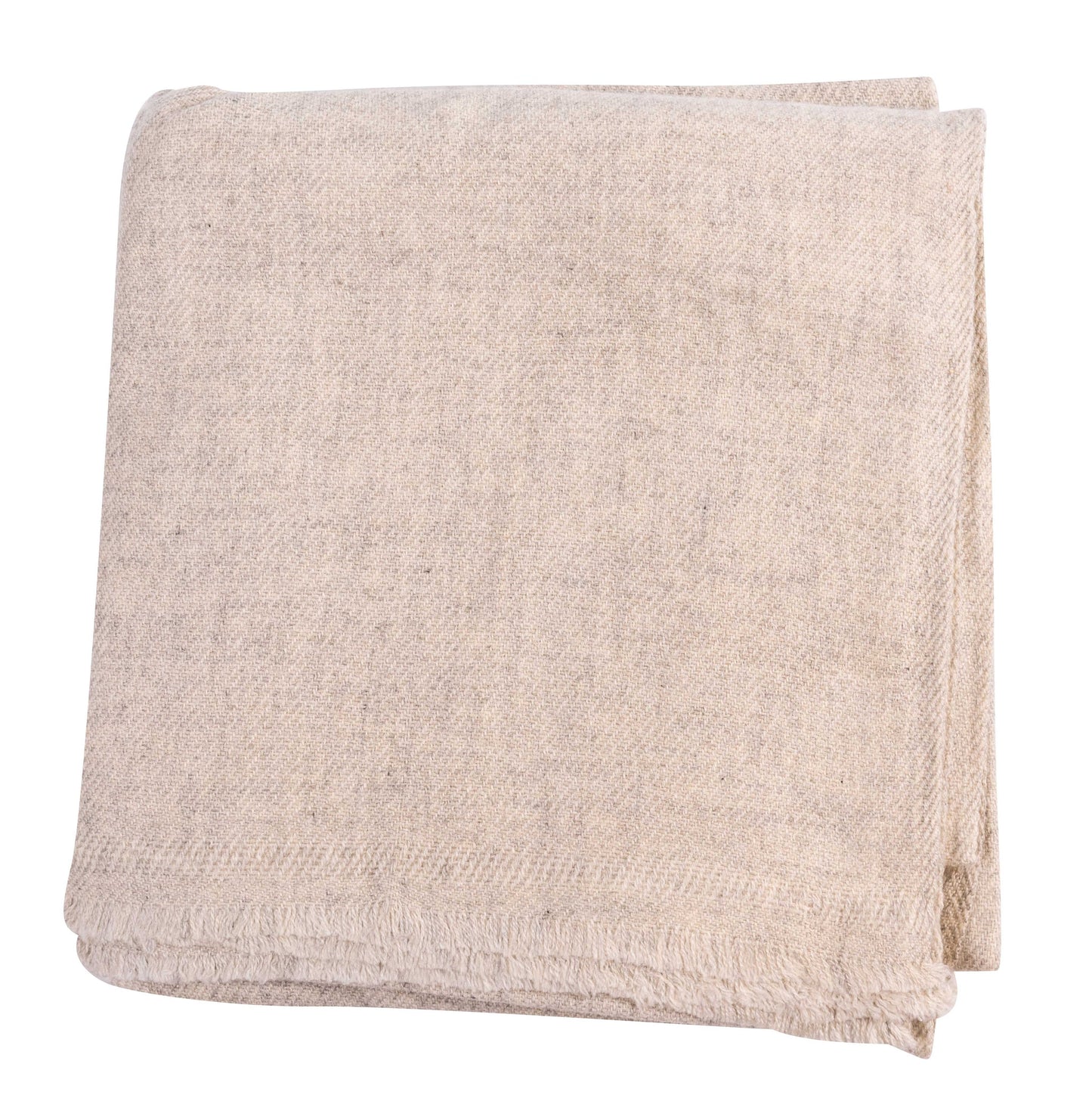 Kaschmirdecke weissgrau einfarbig