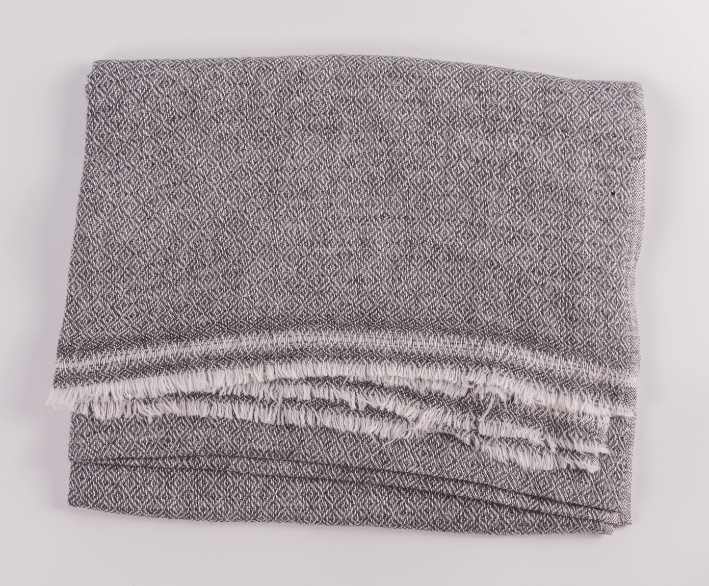 Kaschmirtuch dunkelgrau mit Karomuster/ kariert