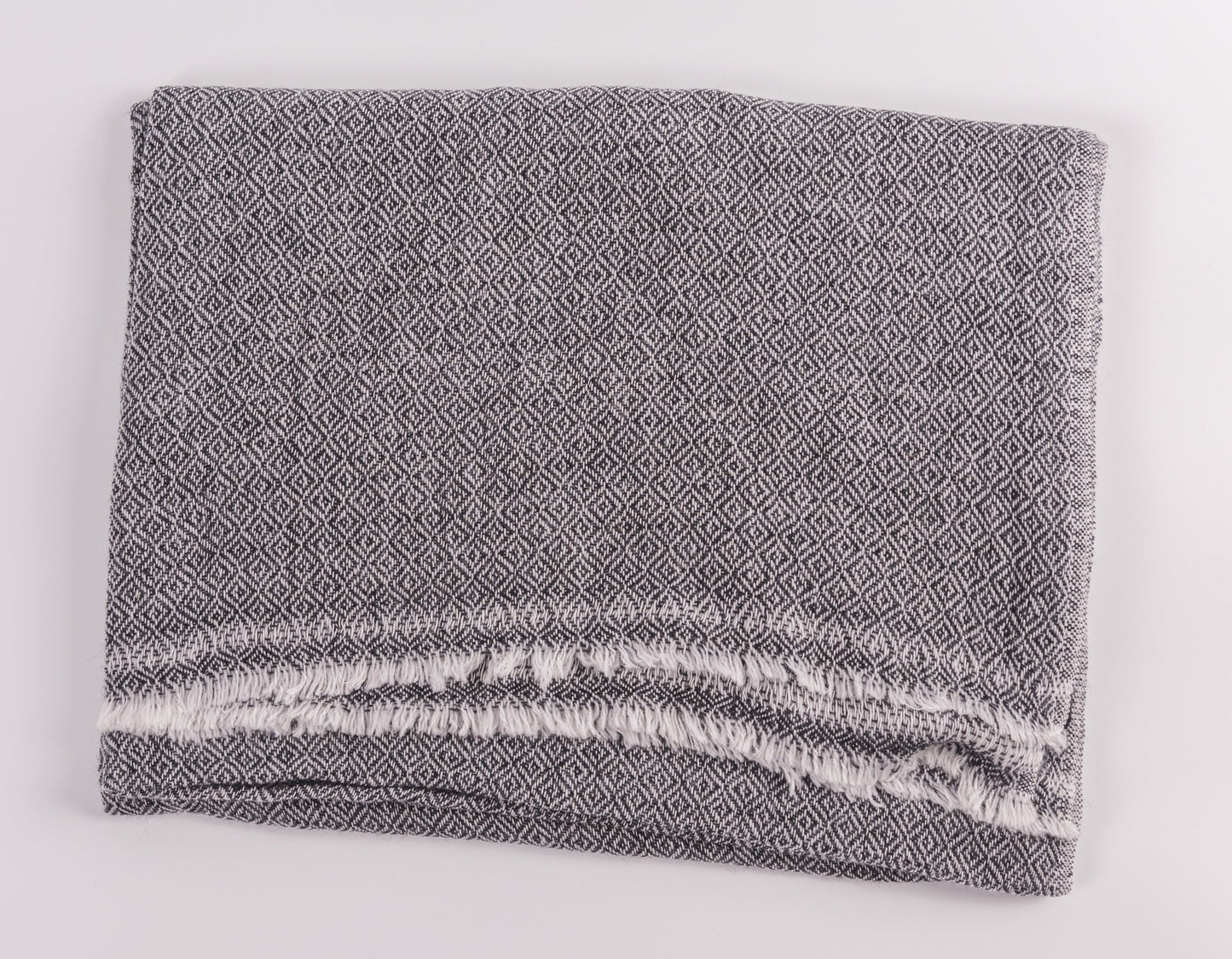 Kaschmirtuch schwarzgrau mit Karomuster/ kariert