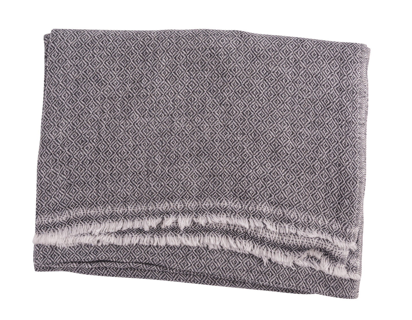 Kaschmirtuch schwarzgrau mit Karomuster/ kariert
