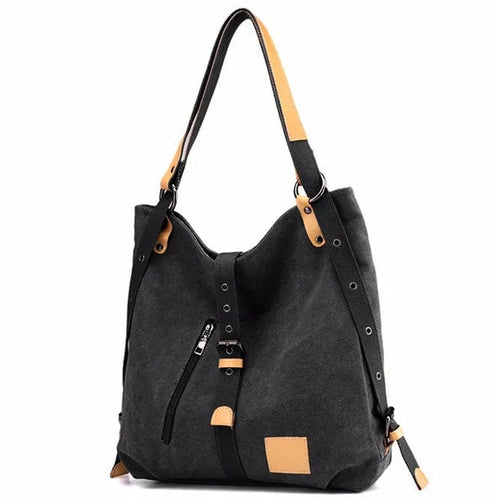 Ladies Canvas Tote Bag Multifunctional Purse Handbag Adjustable