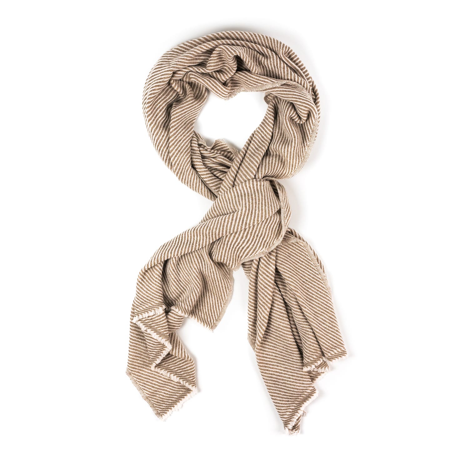 Kaschmirschal braun mit Streifenmuster/ gestreift