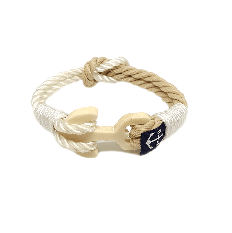 Hand Carved Wood Anchor Reef Knot Bracelet