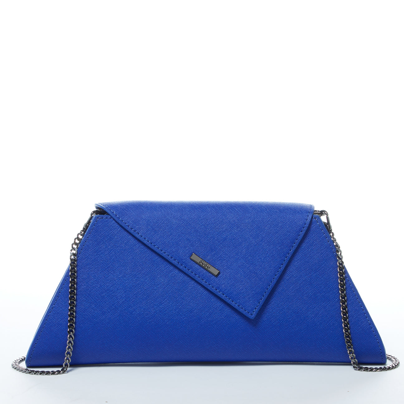 SUSU Leather Clutch Bag Evening Purse Cobalt Blue Unique Women's