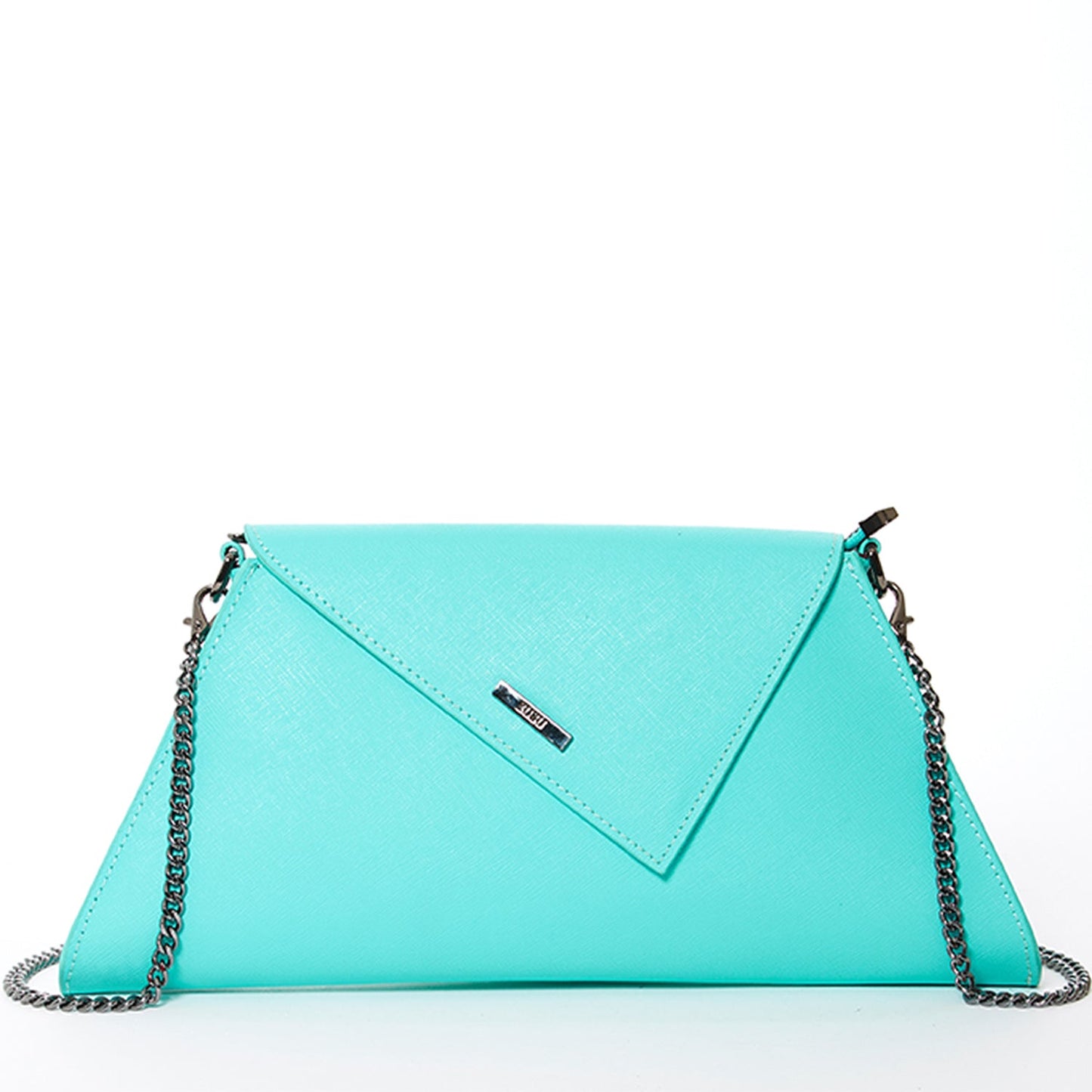 SUSU Leather Clutch Bag Turquoise Evening Purse Unique Women's Handbag
