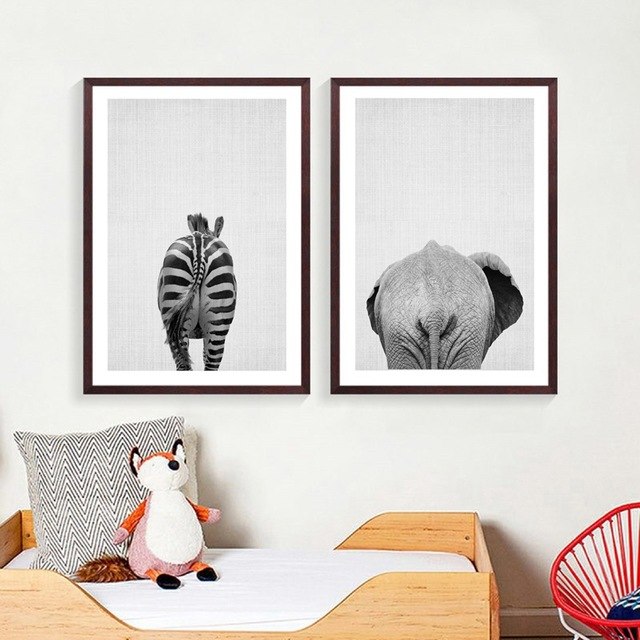 Animal Elephant Butt Canvas Print Modern Decor