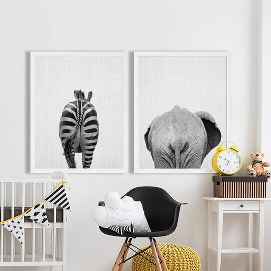 Animal Elephant Butt Canvas Print Modern Decor