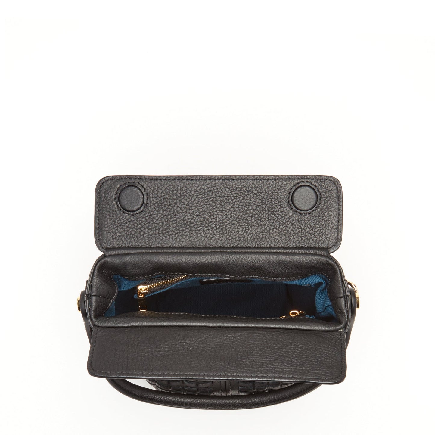 SUSU Woven Leather Bucket Bag Quilted Black Crossbody Purse Women's