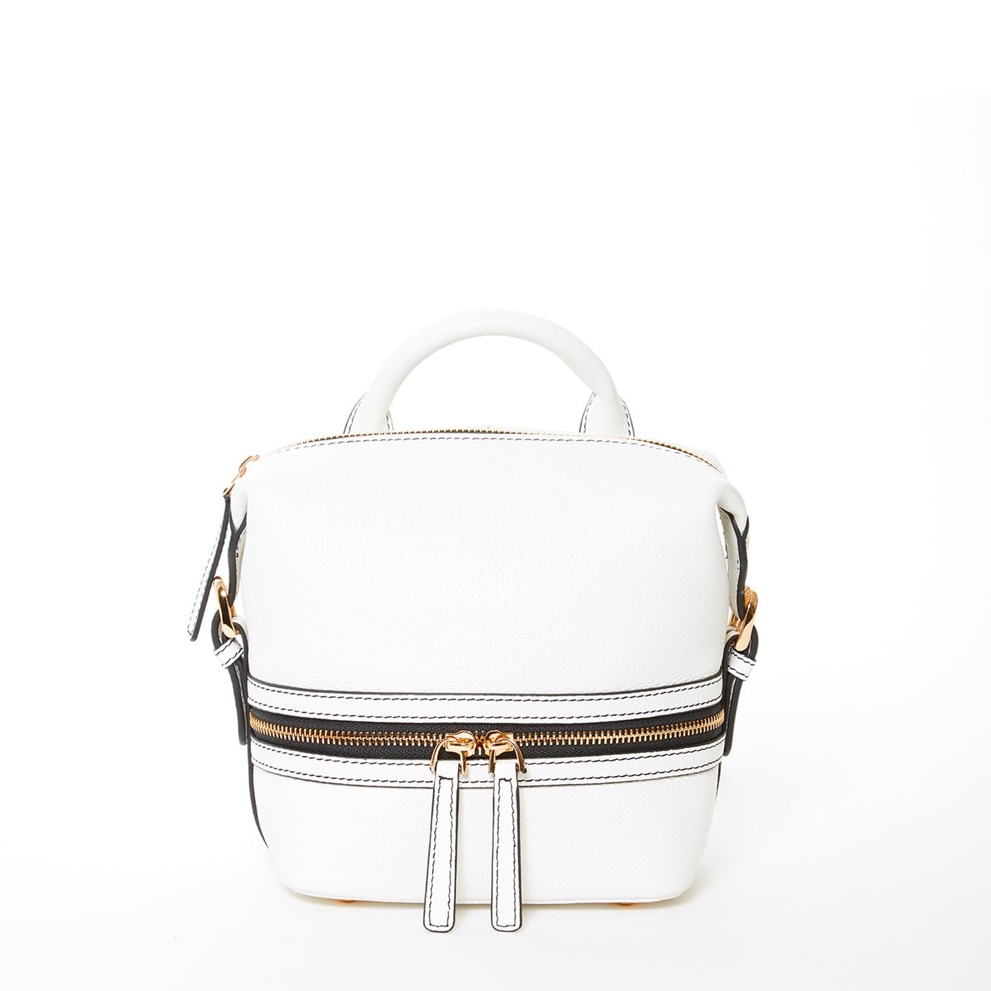 SUSU Leather Backpack for Women  White Purse Convertible Crossbody Bag