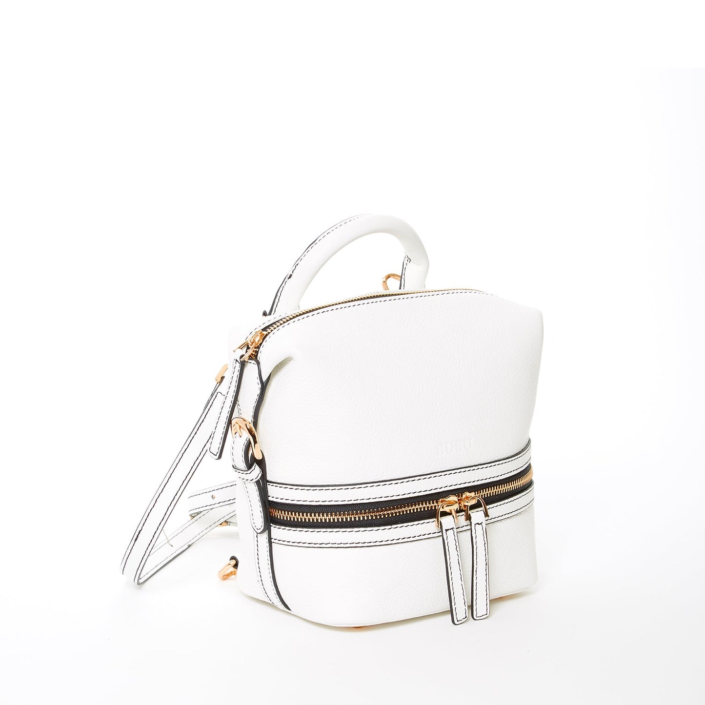 SUSU Leather Backpack for Women  White Purse Convertible Crossbody Bag
