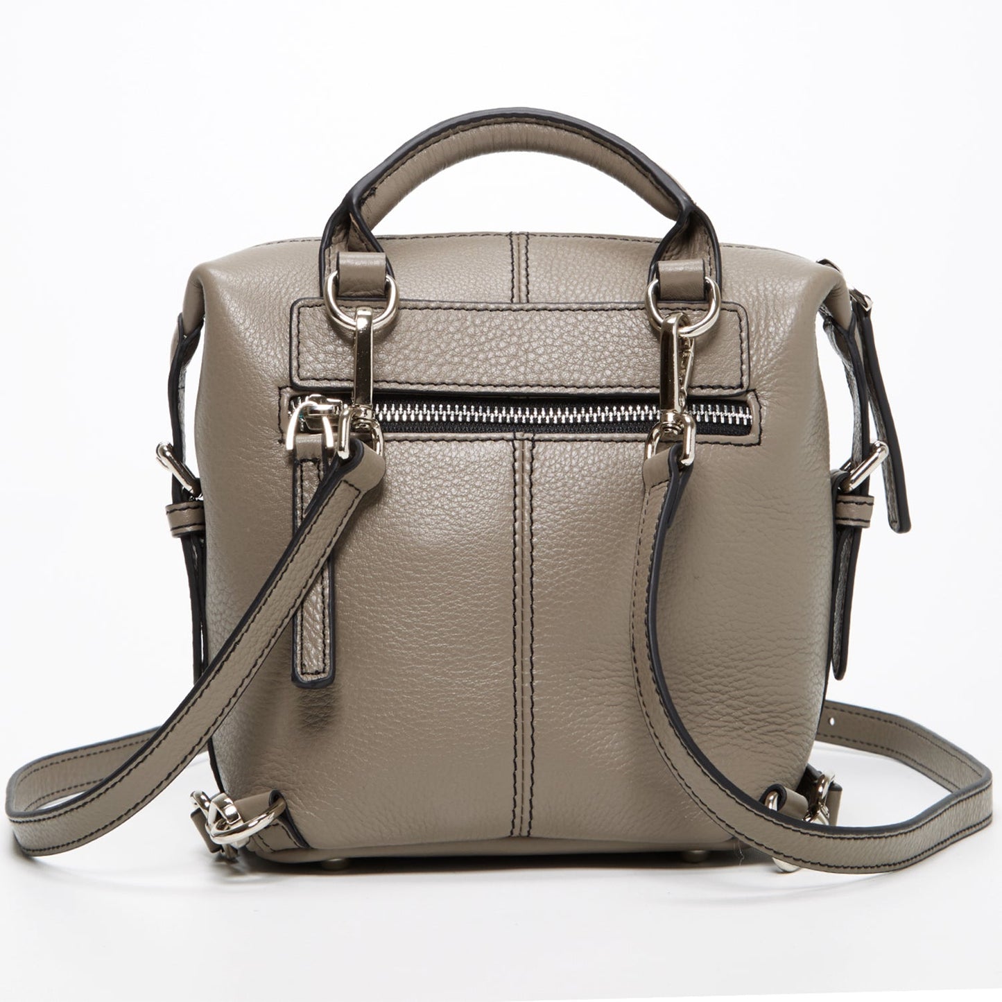 SUSU Grey Leather Backpack Purse Convertible Crossbody Bag