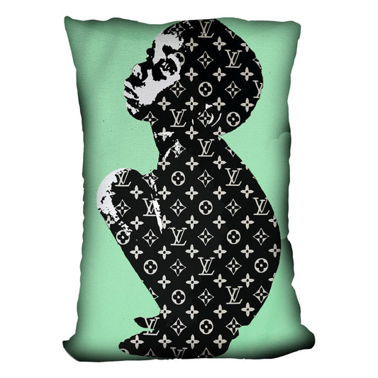 Banksy Louis Vuitton Kid Green Cushion