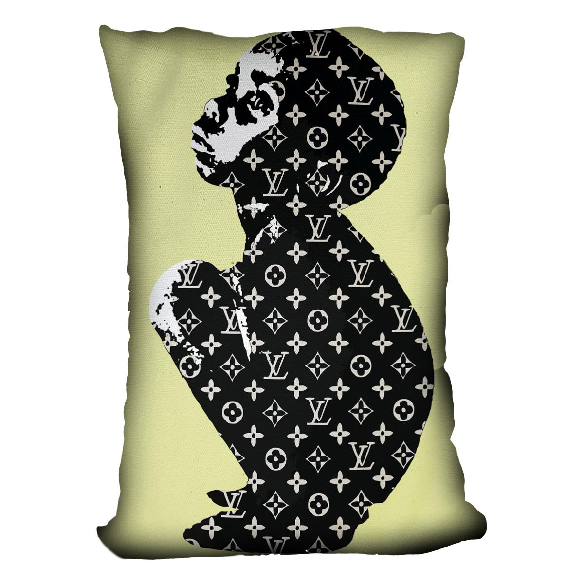 Banksy Louis Vuitton Kid Yellow Cushion