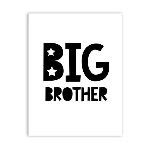 Big Brother Quote Print Boy's Room Wall Art Decor