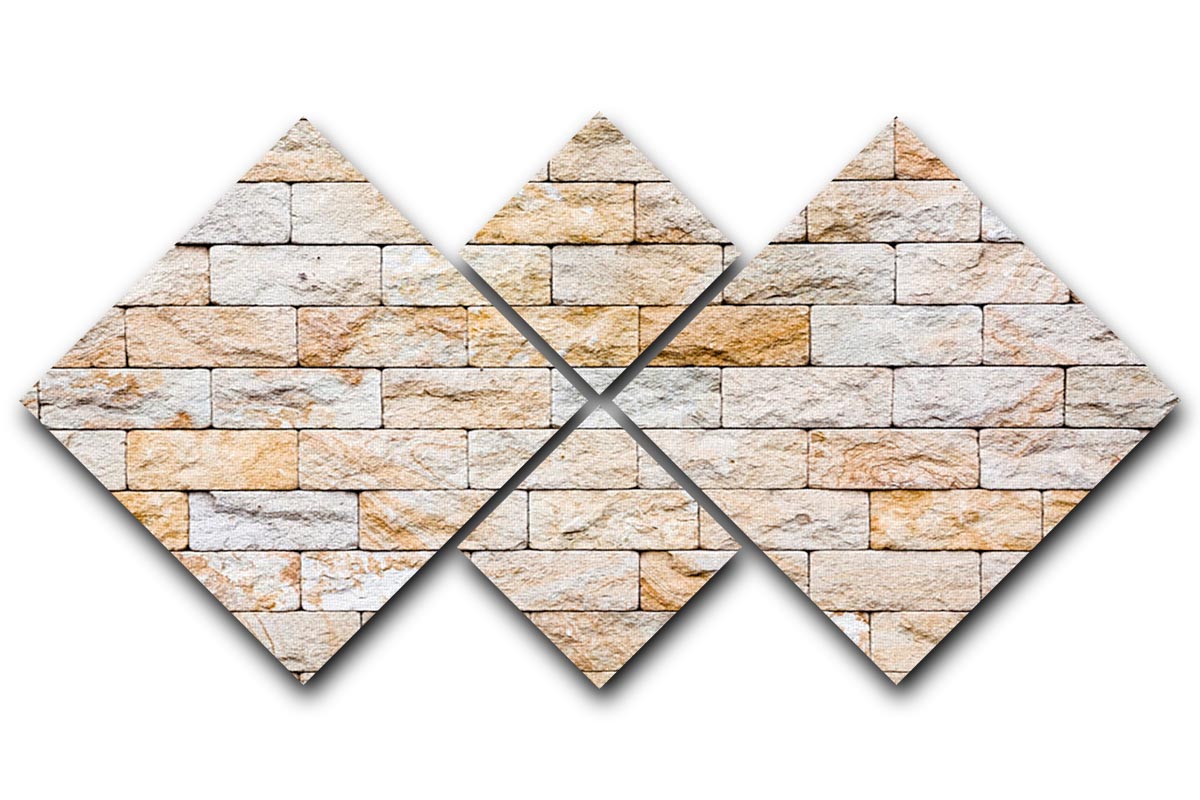 Brick stones wall 4 Square Multi Panel Canvas