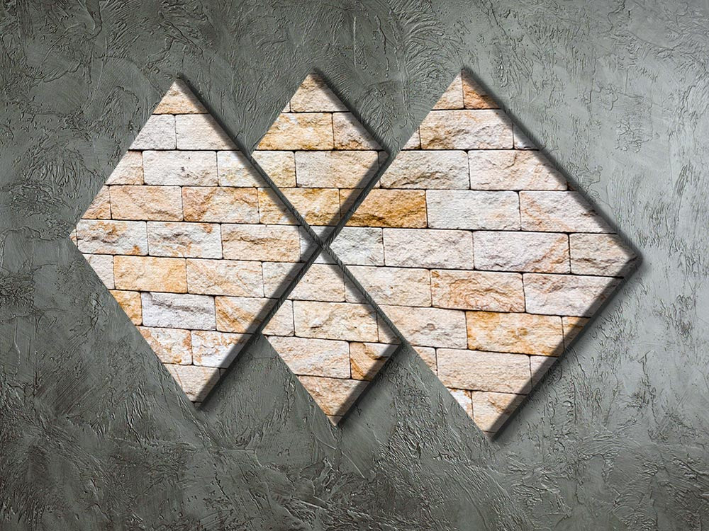 Brick stones wall 4 Square Multi Panel Canvas