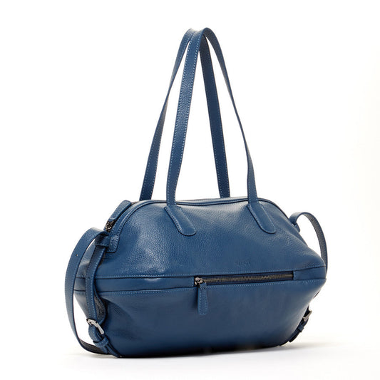 Leather Satchel Bag Blue Shoulder Purse Women's Handbag