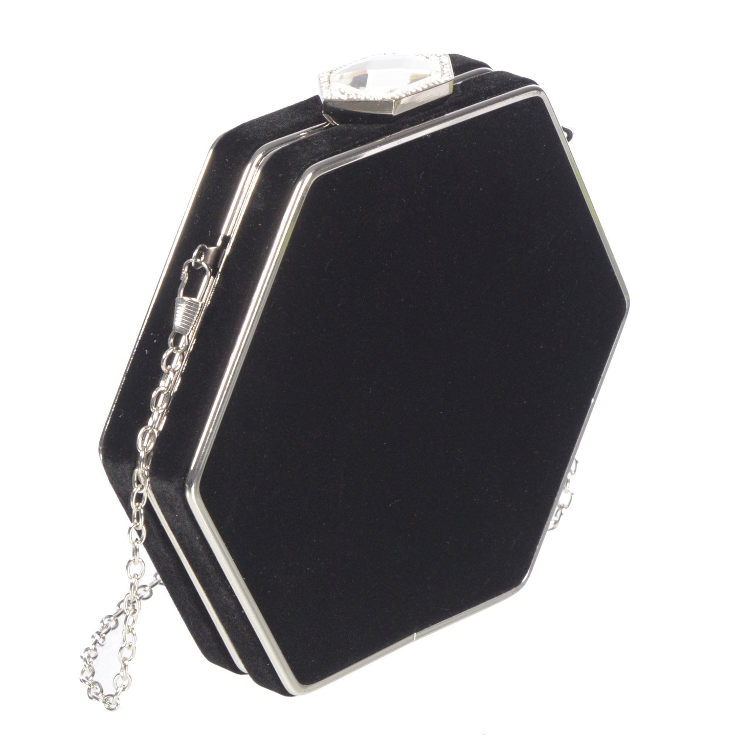 Velvet Evening Bag with Jewel Closure