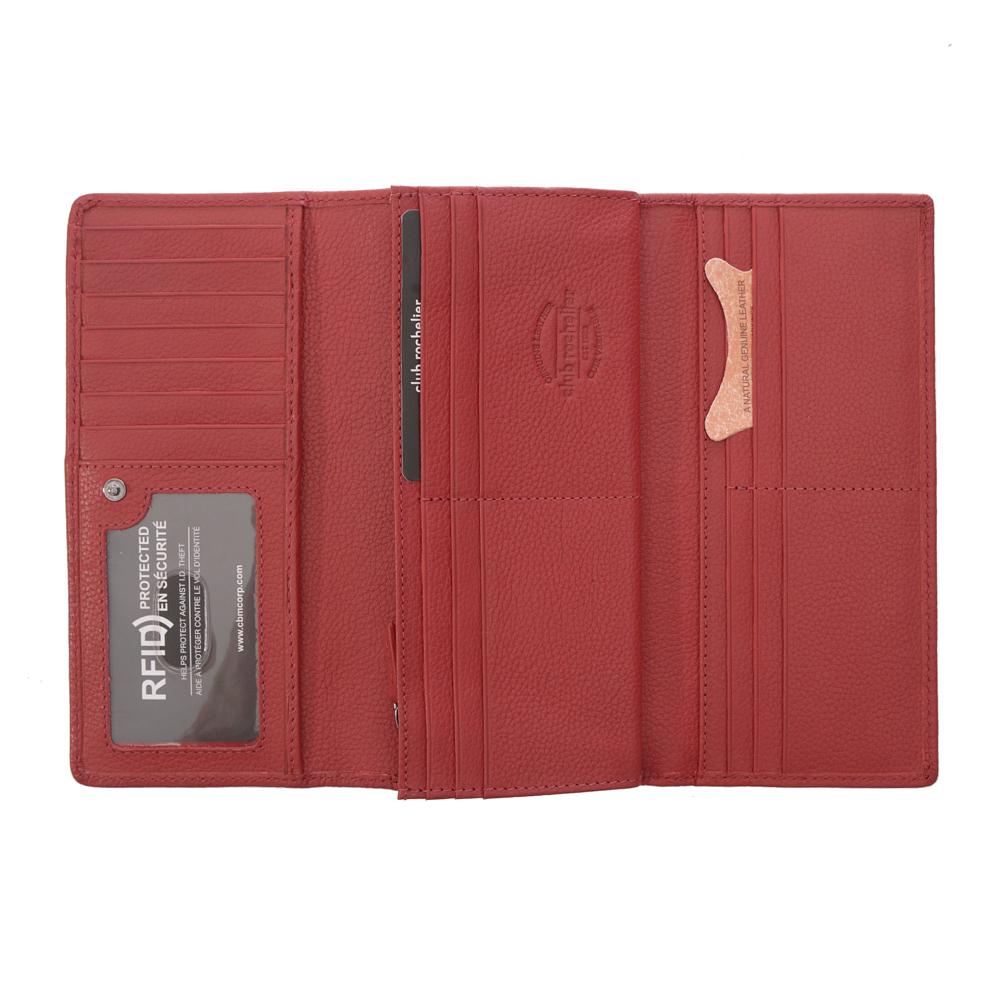 Ladies Full Leather Clutch Wallet with Gusset Pocket
