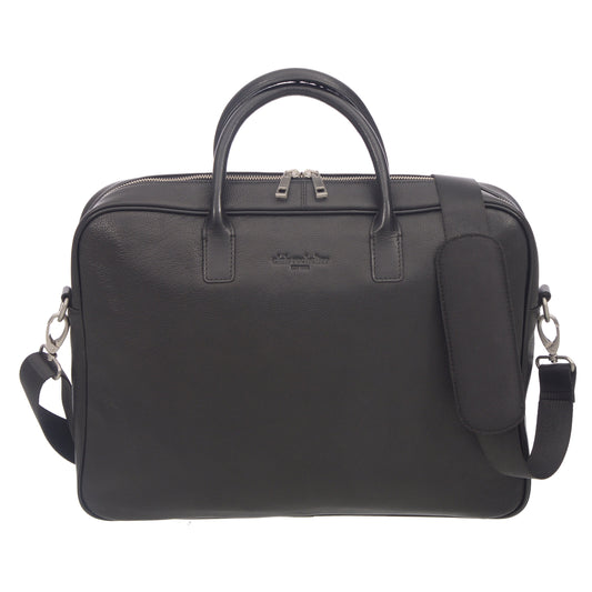Top Handle Messenger Leather Briefcase