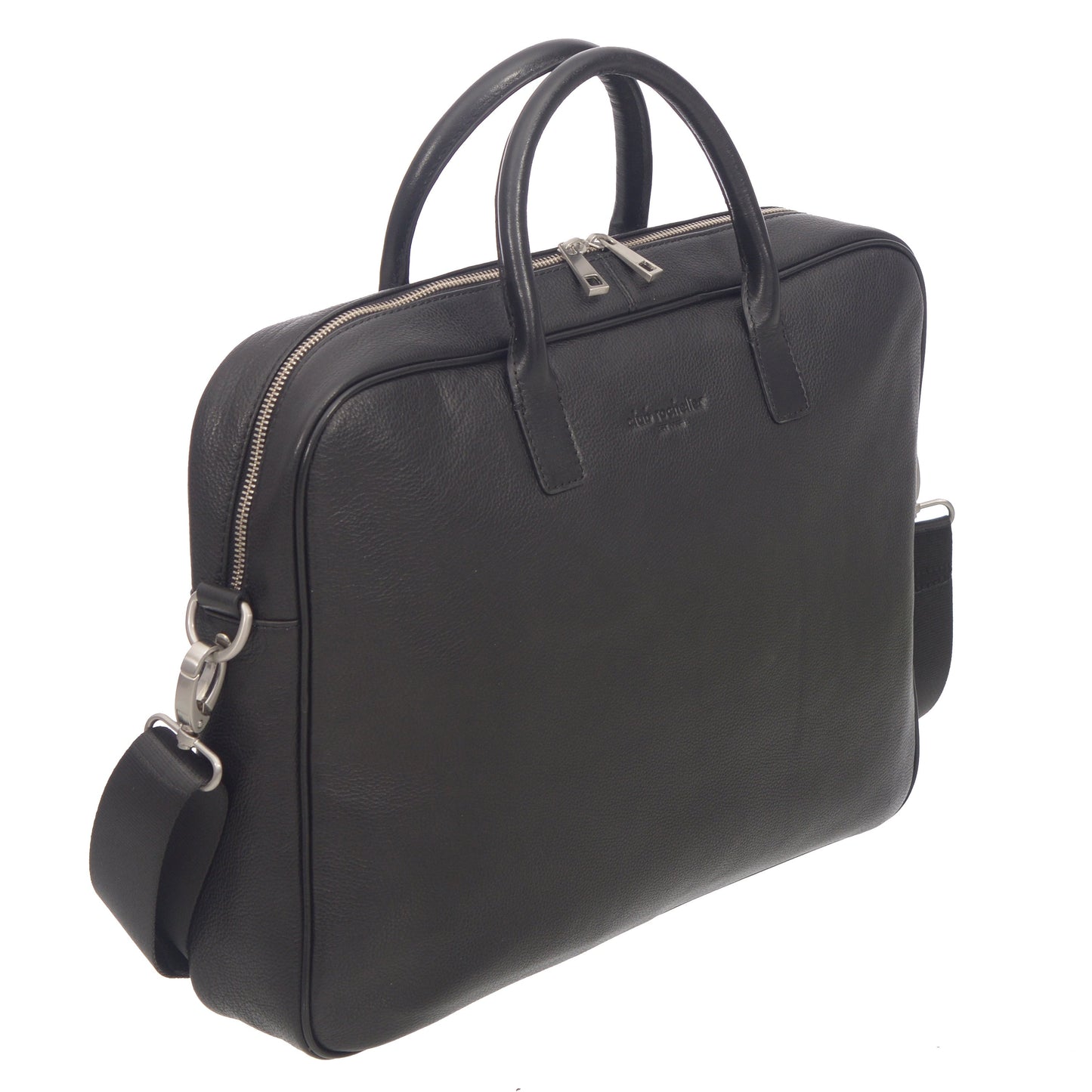 Top Handle Messenger Leather Briefcase
