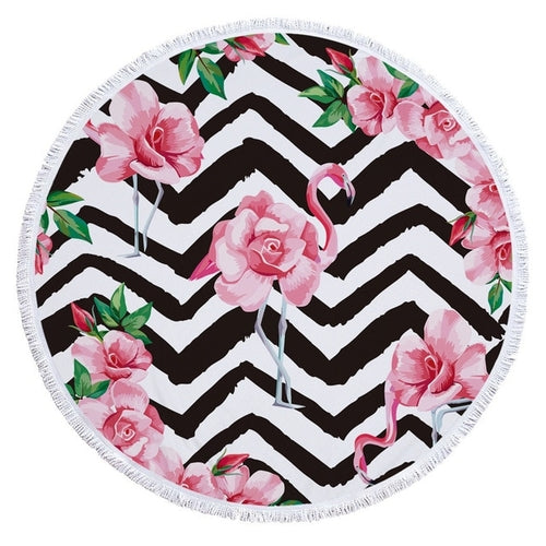 Cartoon Flamingo Series Microfiber Beach Towel