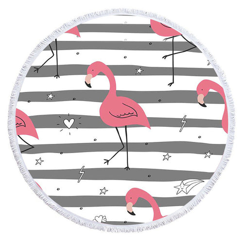 Cartoon Flamingo Series Microfiber Beach Towel