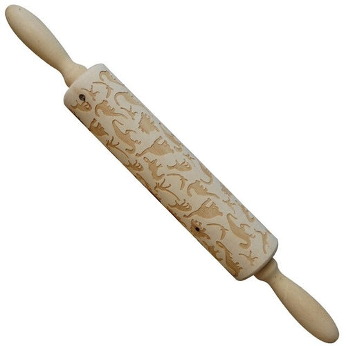 Christmas Home Embossing Rolling Pins Wooden Poker