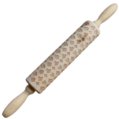 Christmas Home Embossing Rolling Pins Wooden Poker