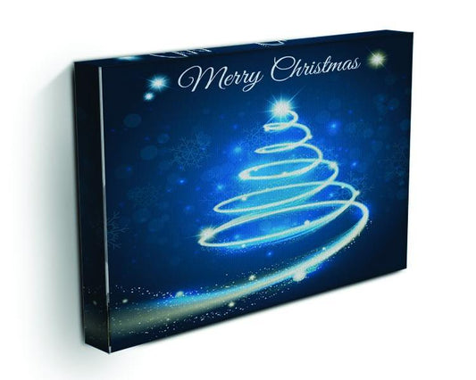 Christmas Blue Tree Canvas Print or Poster