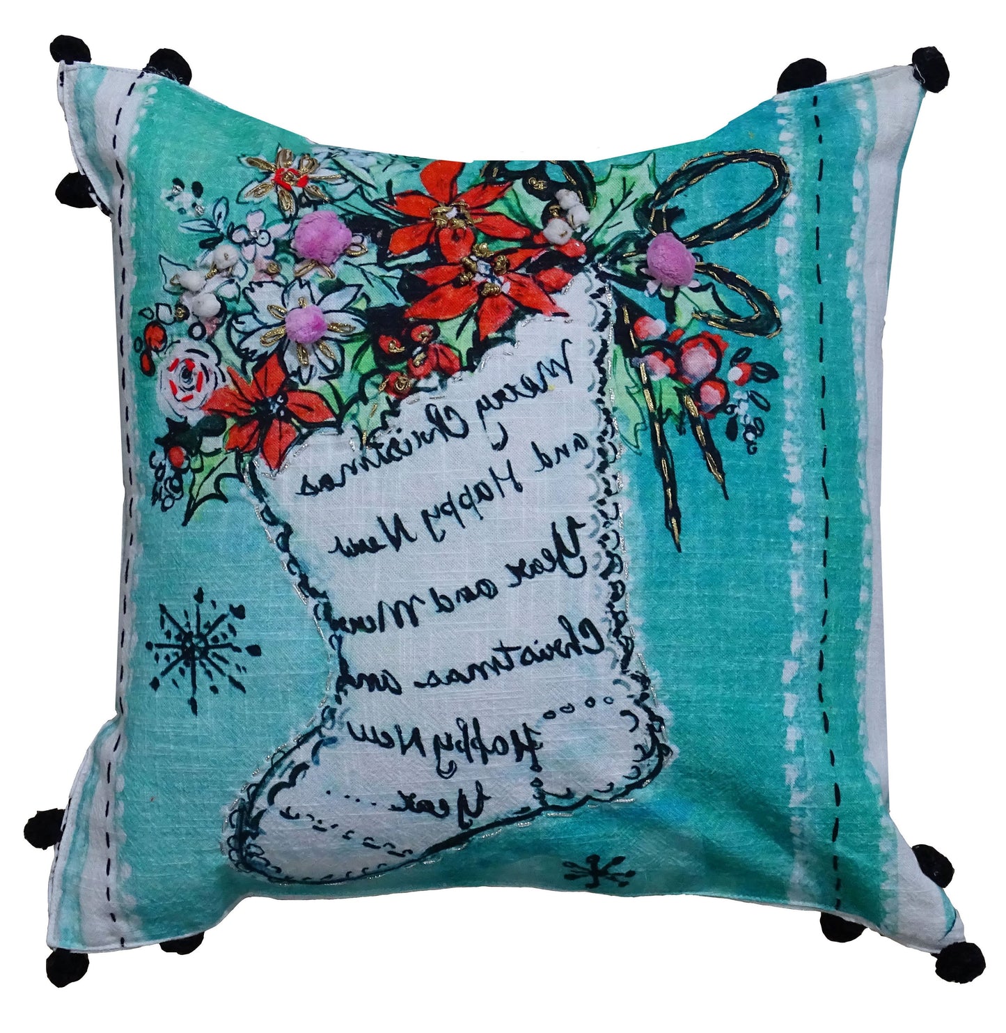 Christmas Wearth Holiday Decorative Pillow (18"x18")