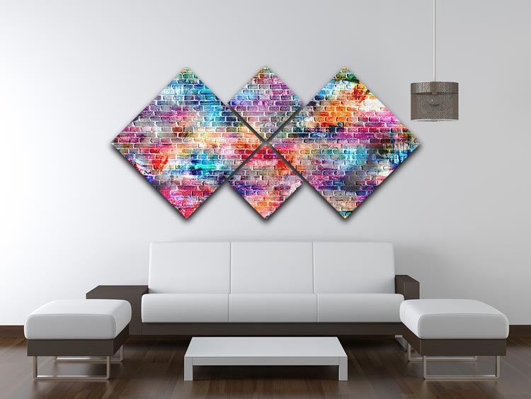 Colorful wall painting art 4 Square Multi Panel Canvas
