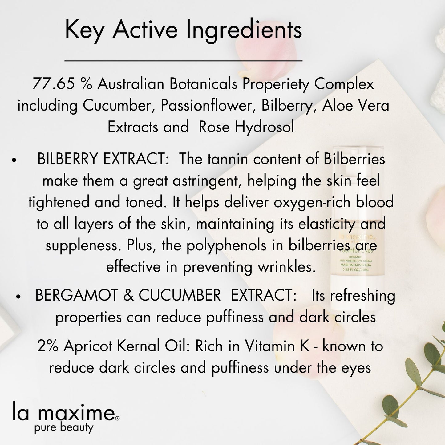 Youthful Eyes Brightening Eye Cream : Dermatologist tested, clinically