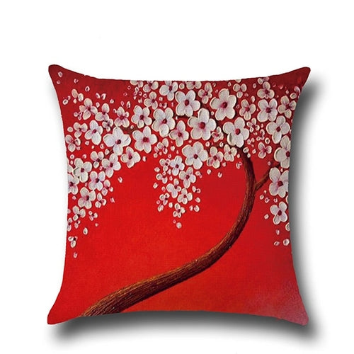 Cushion Cover Vintage Flower Pillow Case Mural