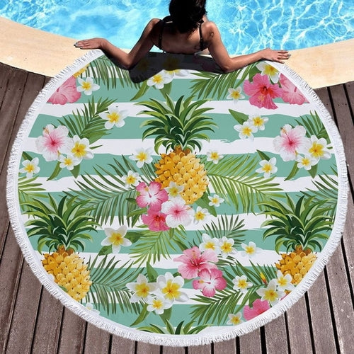 DIDIHOU Boho Beach Towels Printed Tropical Plants