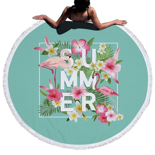 DIDIHOU Cute Print Flamingo Microfiber Large Round