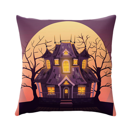 DIDIHOU Pumpkin Castle Spider Cushion Cover