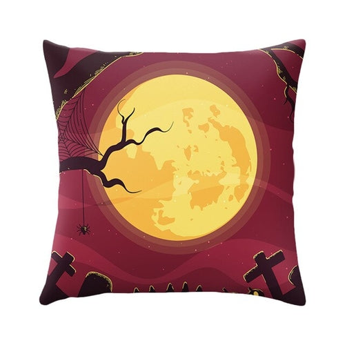 DIDIHOU Pumpkin Castle Spider Cushion Cover