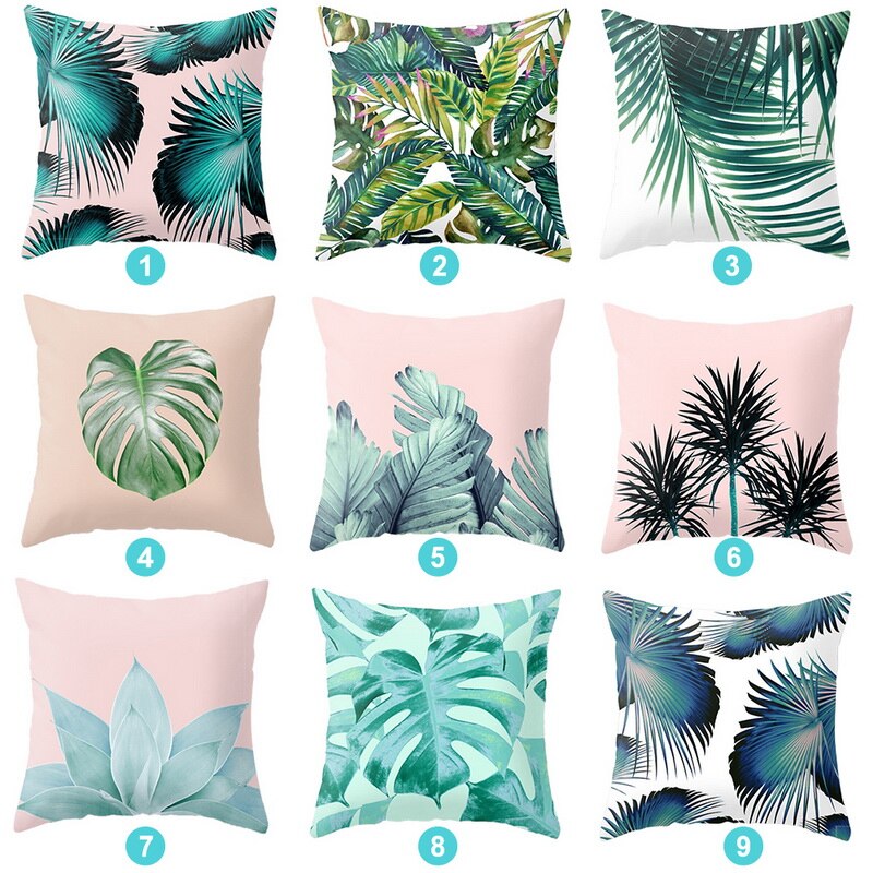 DIDIHOU Soft Cushion Cover Leaf Geometry Pillow