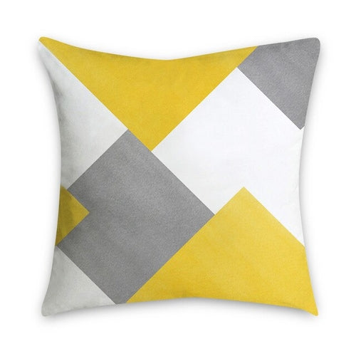 DIDIHOU Yellow Striped Pillowcase Geometric Throw