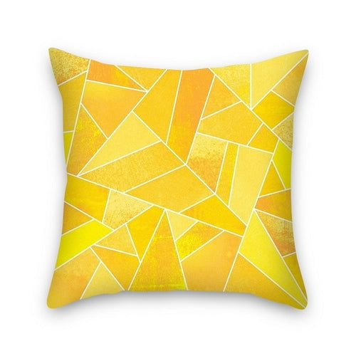 DIDIHOU Yellow Striped Pillowcase Geometric Throw