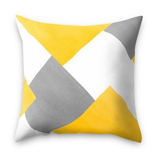 DIDIHOU Yellow Striped Pillowcase Geometric Throw