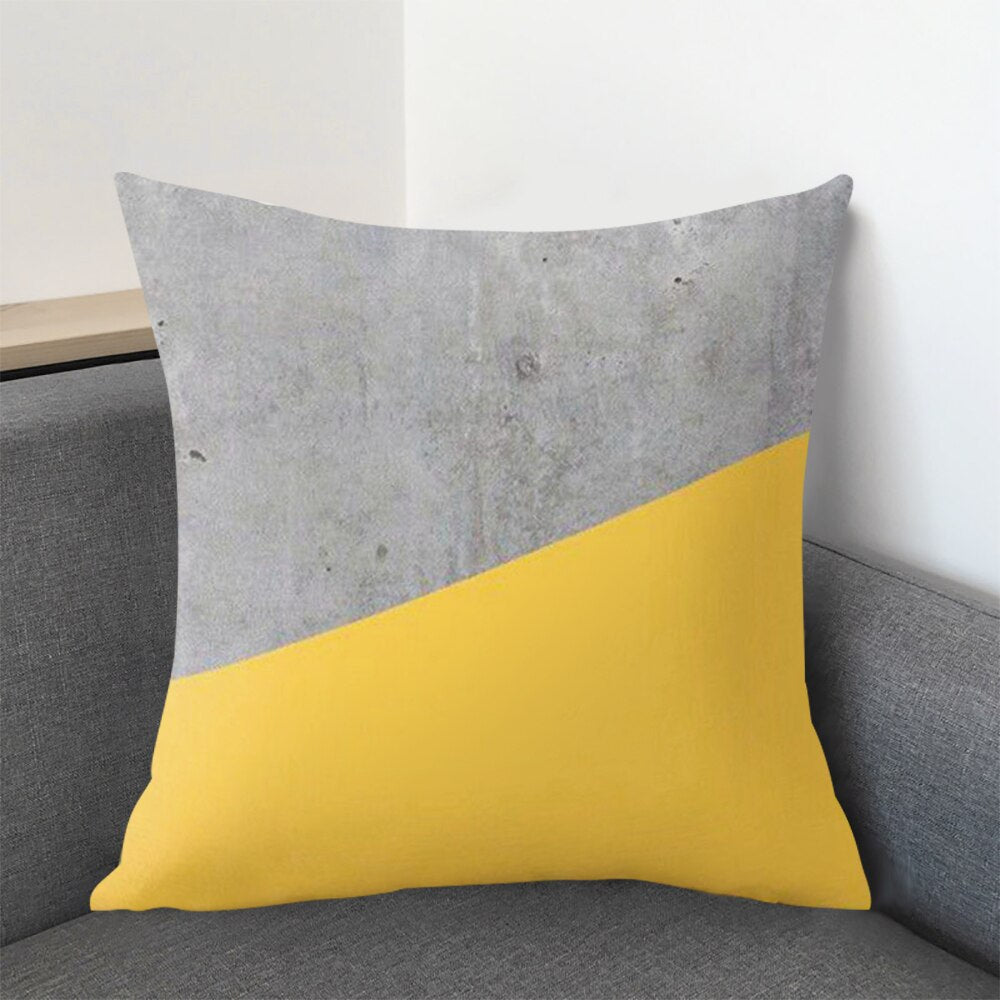 DIDIHOU Yellow Striped Pillowcase Geometric Throw